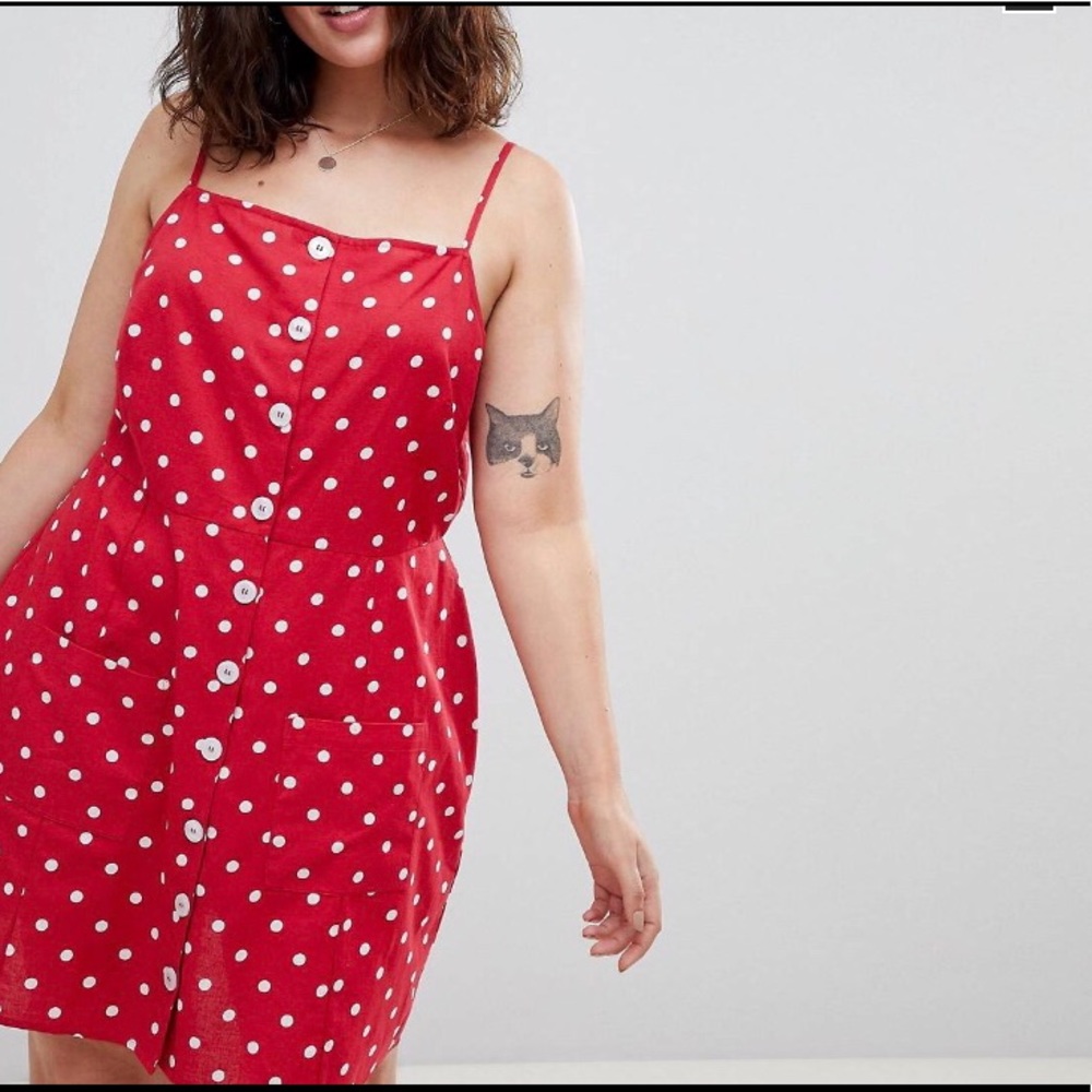 ASOS Red Polka Dot Dress